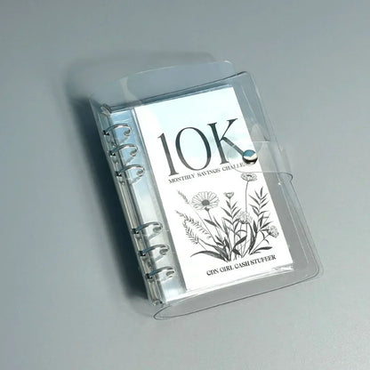 12-Month Envelopes Money Saving Challenge Binder  PVC Loose-Leaf Savings Organizer