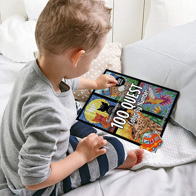Livre de mosaïque à colorier par numéros, 100 pages, activité artistique