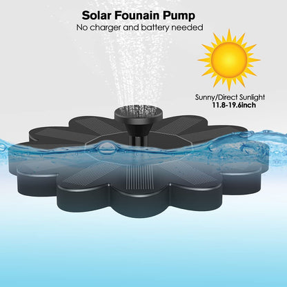 Solar-Activated Water Fountain, Decorative Flower Design for Gardens and Pools