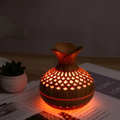 Aromatherapy Humidifier, LED Wood-Look Diffuser
