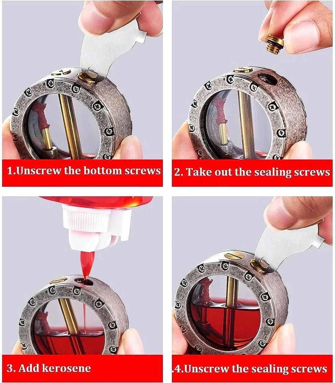 Stylish Fire Antique Transparent Kerosene Lighter