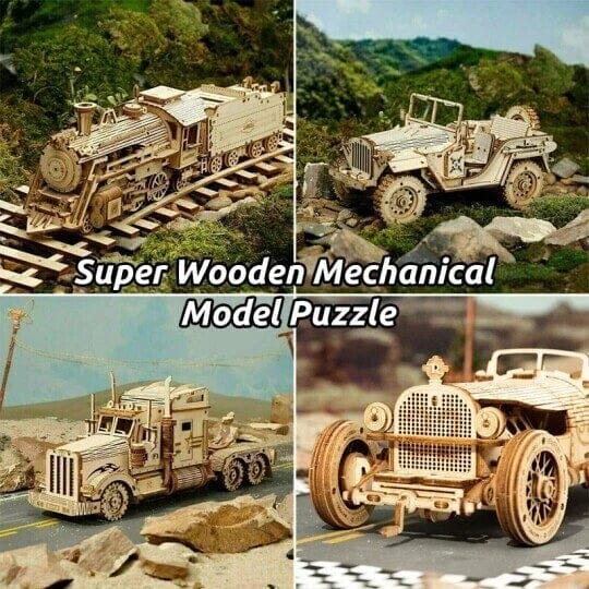 Intricate Wooden Mechanical Model Kit, Engaging Design