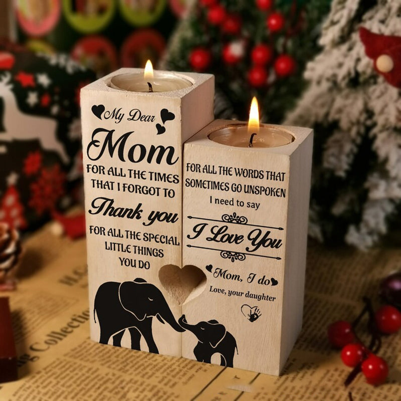 Wooden Friendship Candle Holder Gift Decor