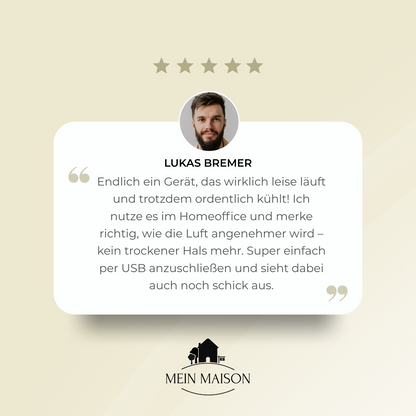 Bladeless USB Air Cooler | Quiet with Timer