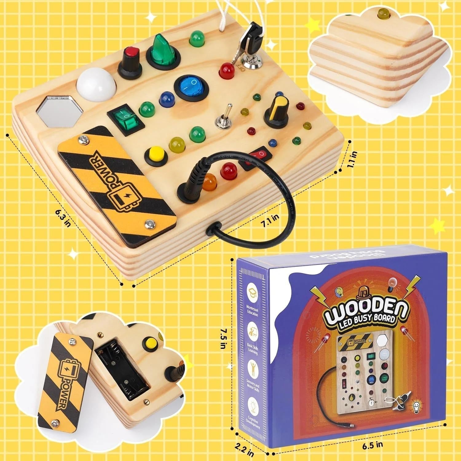 Interactive Montessori Board With LED Sensory Lights