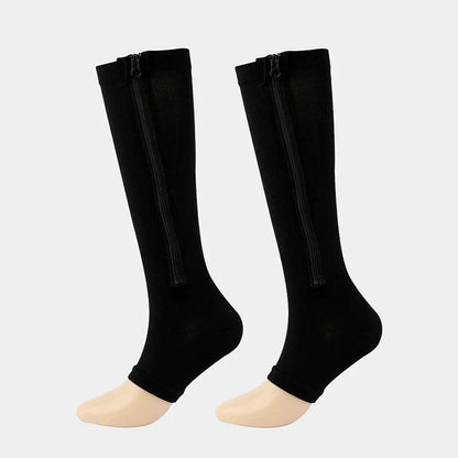 Zippered Compression Stockings, Supportive Fit