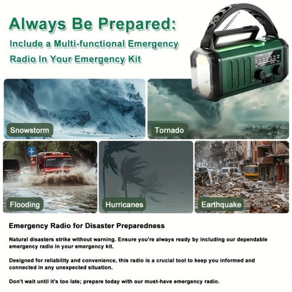 Multifunctional Emergency Radio with Flashlight and Charger