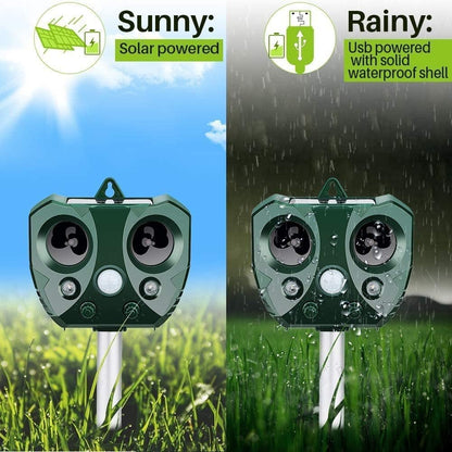 Solar-Powered Ultrasonic Repeller, Effective Animal Deterrent