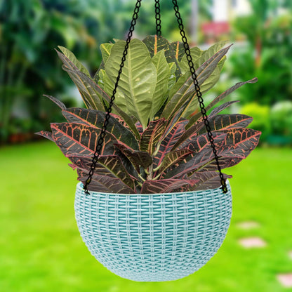 Braided Plant Hanging Basket with Chain, Suitable for Balcony and Garden
