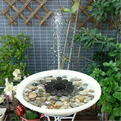 Solar-Activated Water Fountain, Decorative Flower Design for Gardens and Pools