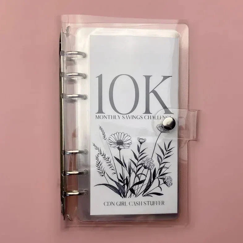 12-Month Envelopes Money Saving Challenge Binder  PVC Loose-Leaf Savings Organizer