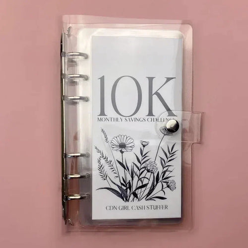12-Month Envelopes Money Saving Challenge Binder  PVC Loose-Leaf Savings Organizer
