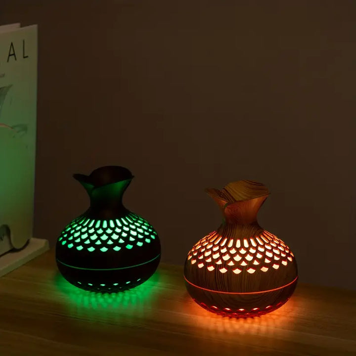 Aromatherapy Humidifier, LED Wood-Look Diffuser