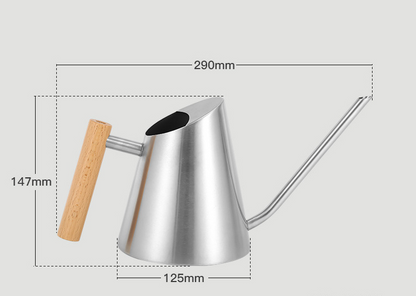 Stylish Watering Can, Wooden Handle Design