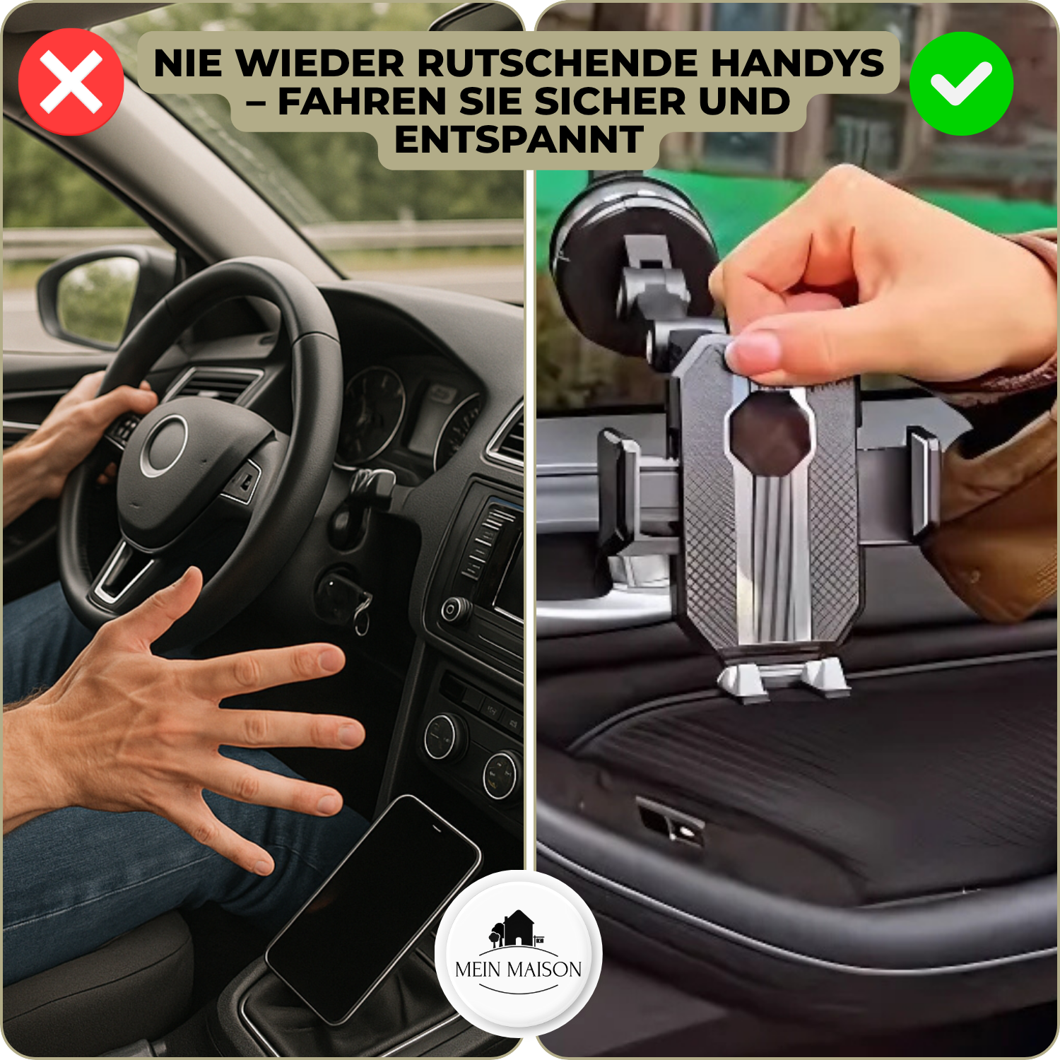 Strong Suction Car Mount Holder | Durable Grip