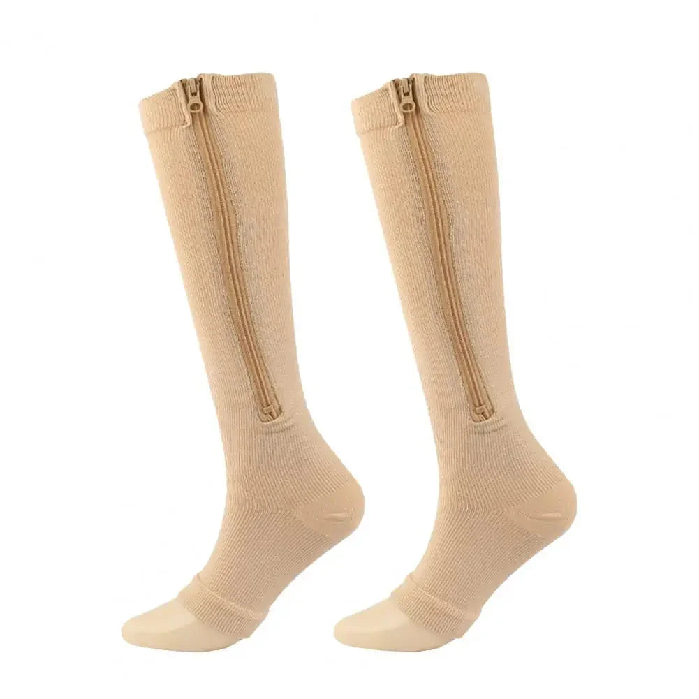 Zippered Compression Stockings, Supportive Fit