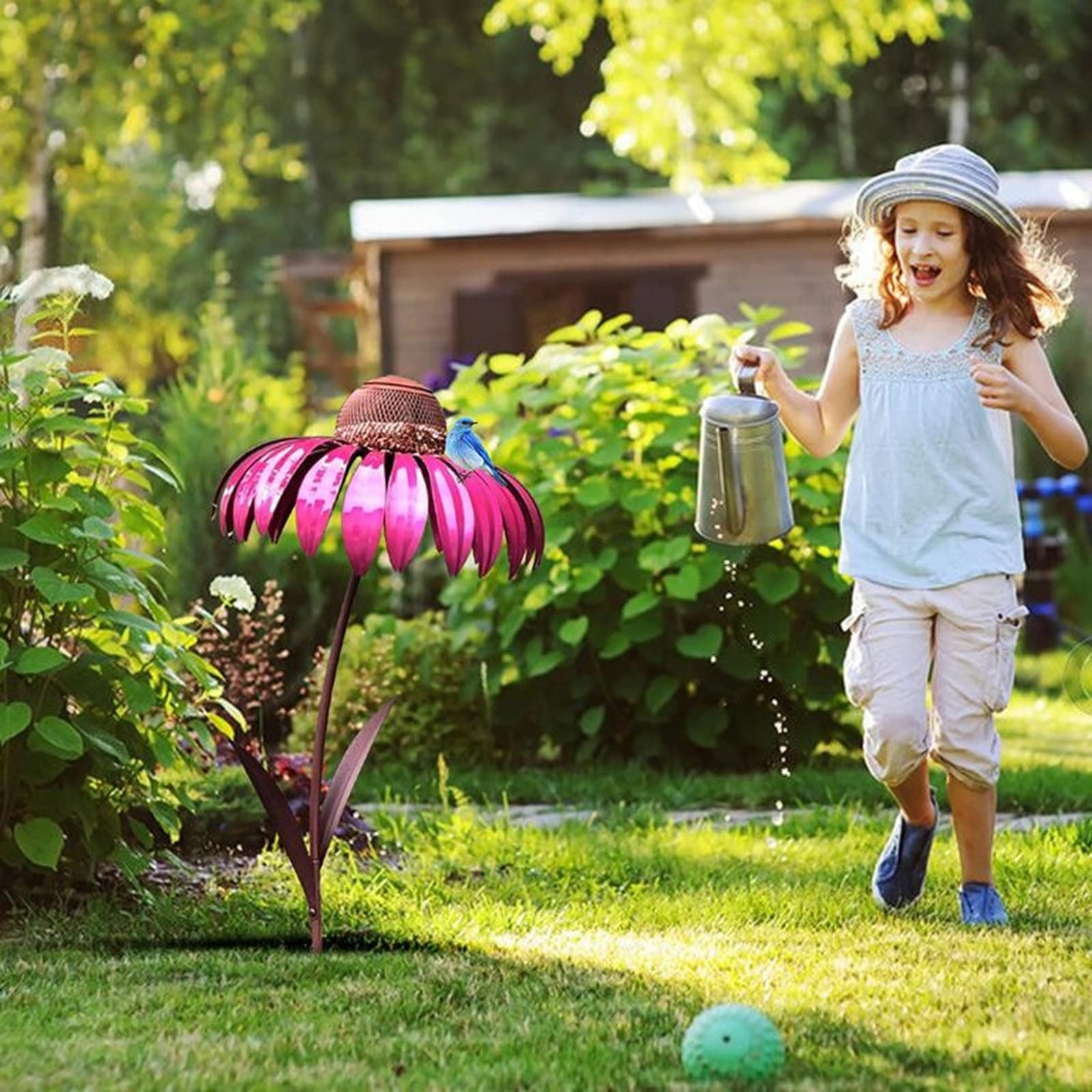 Decorative Bird Feeder Station, Floral Style