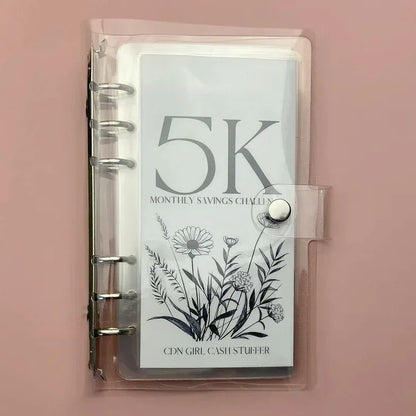 12-Month Envelopes Money Saving Challenge Binder  PVC Loose-Leaf Savings Organizer