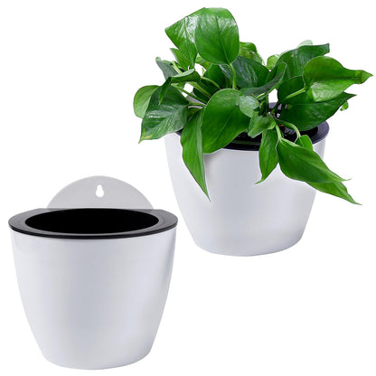Modern Self-Watering Hanging Planter, Wall-Mounted Design