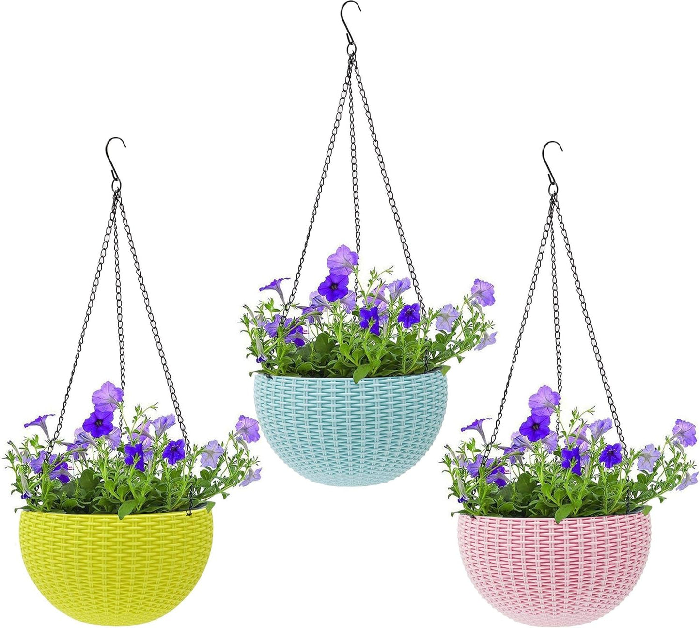 Braided Plant Hanging Basket with Chain, Suitable for Balcony and Garden