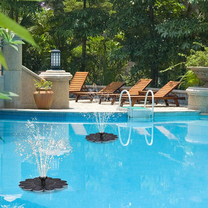 Solar-Activated Water Fountain, Decorative Flower Design for Gardens and Pools