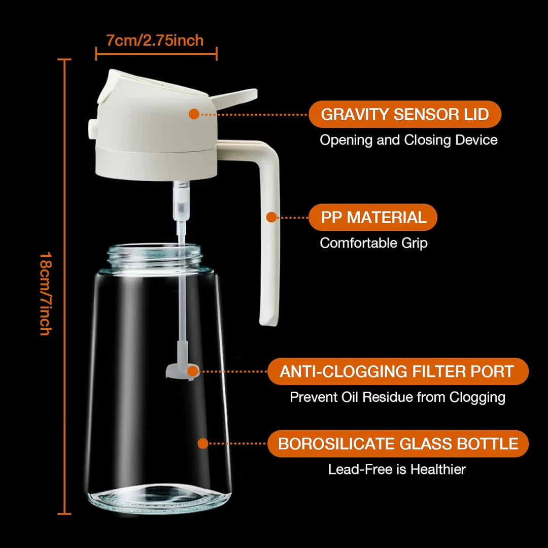 Versatile 2-in-1 Olive Oil Dispenser, Efficient