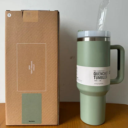 Insulated Stainless Steel Travel Mug, Large 40oz with Handle and Leak-Proof Lid