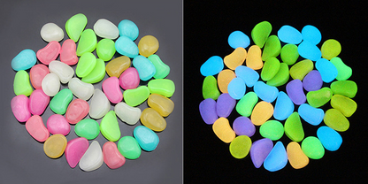 Phosphorescent Garden Pebbles, Colorful Glow Stones