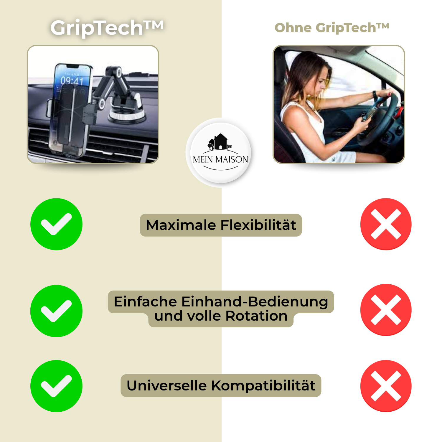 Strong Suction Car Mount Holder | Durable Grip