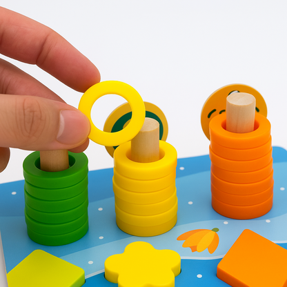 (done) Montessori Wooden Activity Board for Kids | Educational Learning & Counting Toy