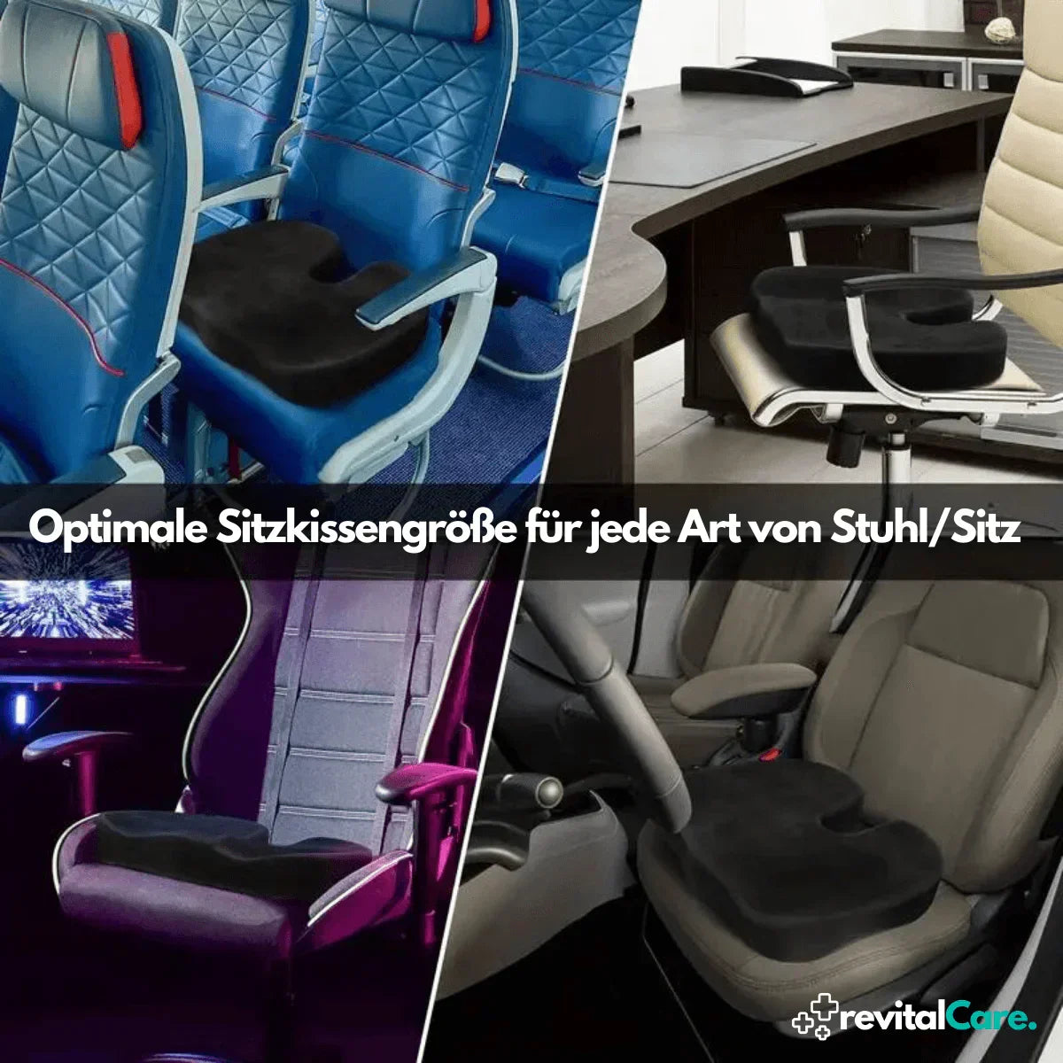 Supportive 4D Seat Cushion, Orthopedic Design