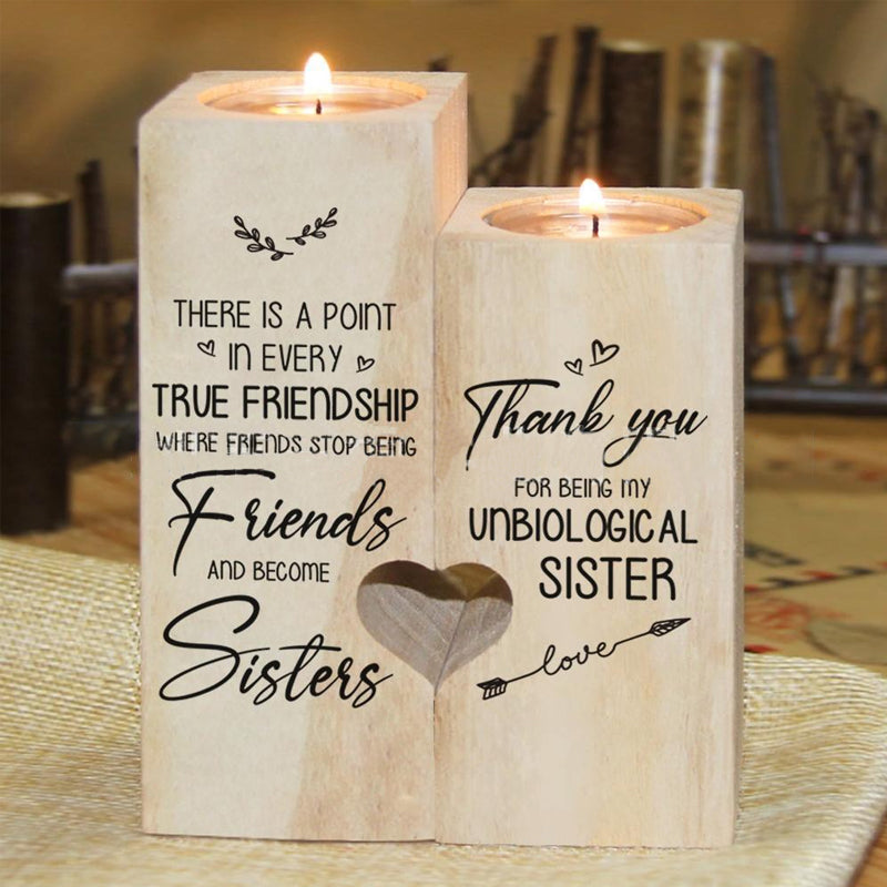 Wooden Friendship Candle Holder Gift Decor