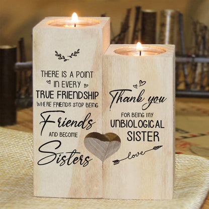 Wooden Friendship Candle Holder Gift Decor