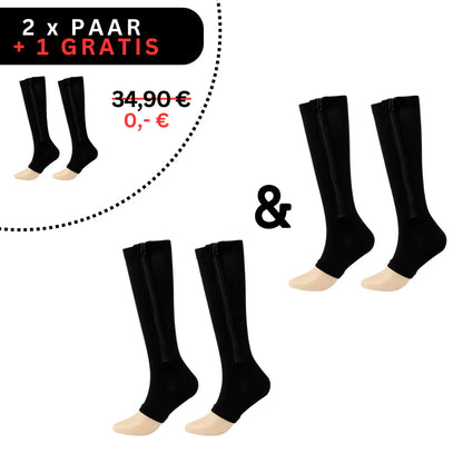 Zippered Compression Stockings, Supportive Fit