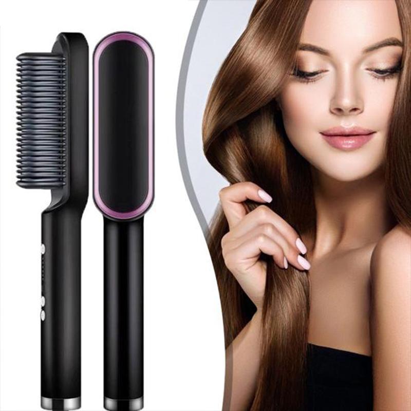 Brosse lissante pour cheveux, contrôle des frisottis et finition lisse et soyeuse