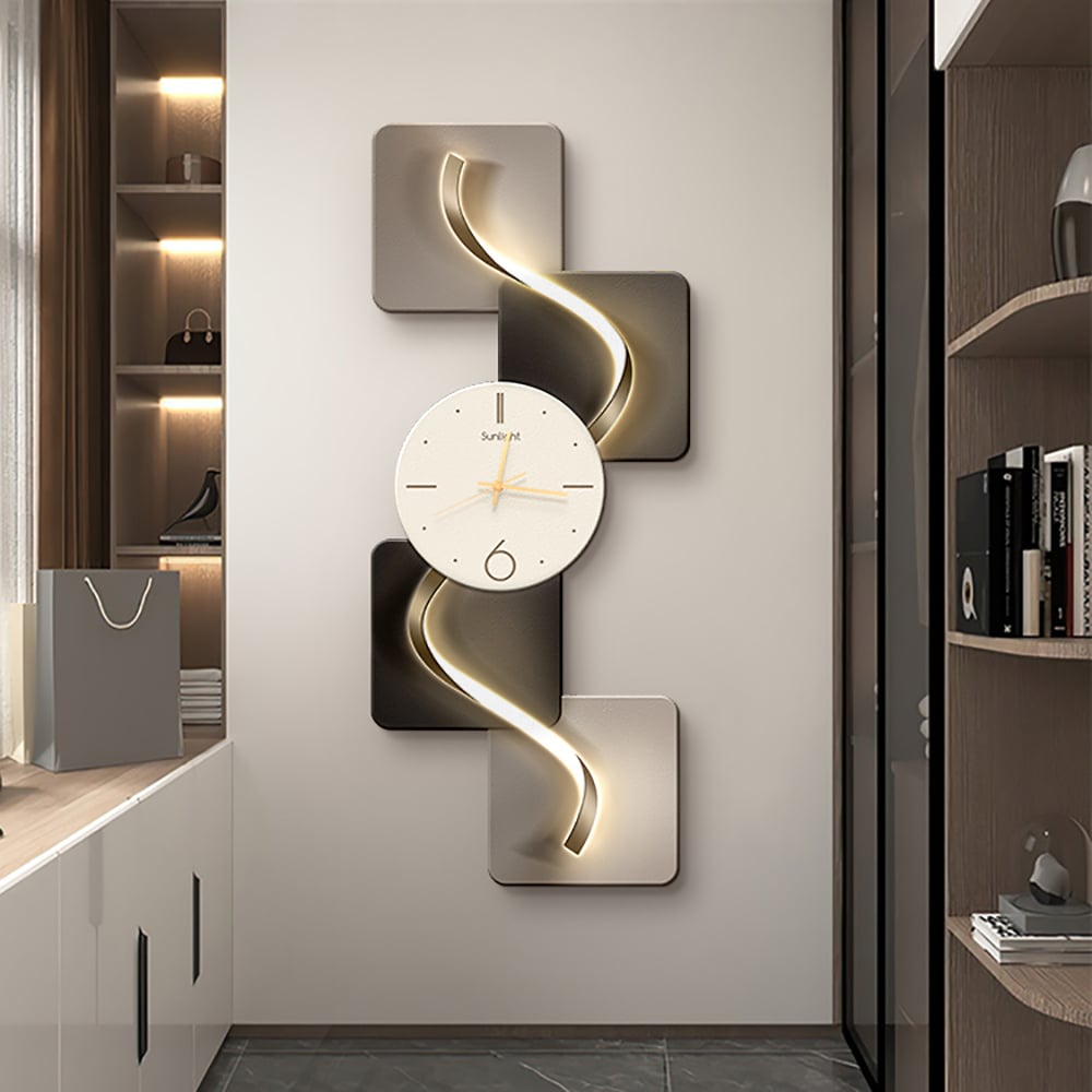 Large Geometric Wall Clock  Silent Movement Design