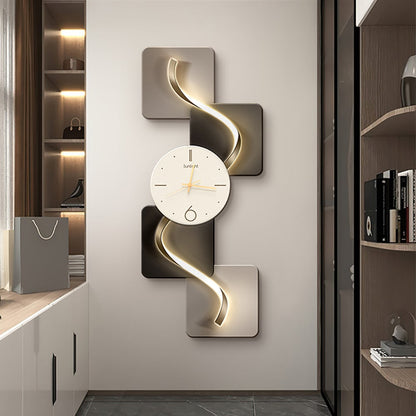 Large Geometric Wall Clock  Silent Movement Design