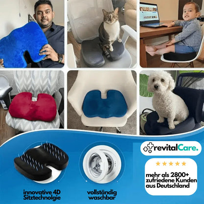 Supportive 4D Seat Cushion, Orthopedic Design