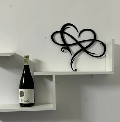 Decorative Iron Wall Art, Infinity Heart Design