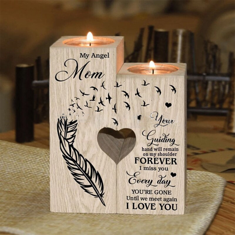 Wooden Friendship Candle Holder Gift Decor