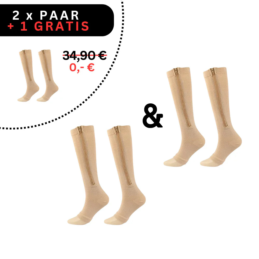 Zippered Compression Stockings, Supportive Fit