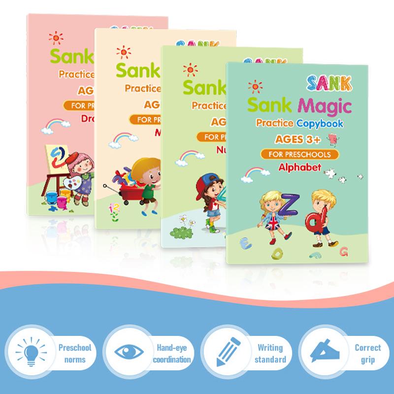 Reusable Handwriting Practice Copybook Magic Pen Set