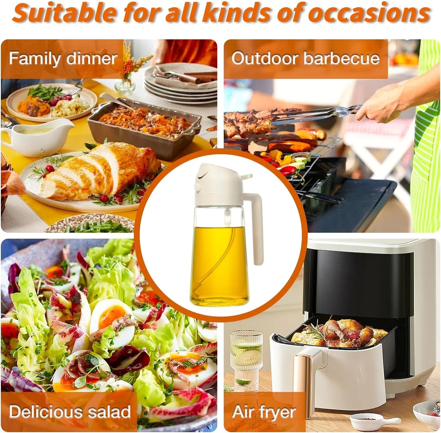 Versatile 2-in-1 Olive Oil Dispenser, Efficient