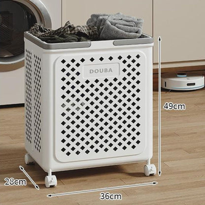 Collapsible Rolling Laundry Basket, Space-Saving Design