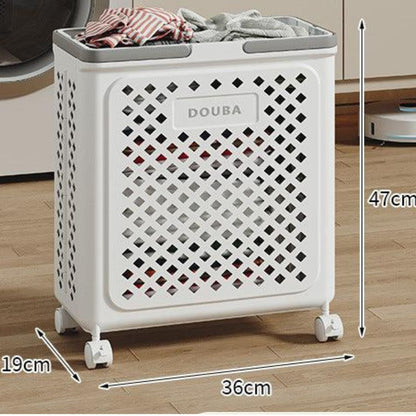 Collapsible Rolling Laundry Basket, Space-Saving Design