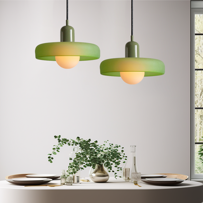 Coloured Glass Pendant Light Bauhaus Style