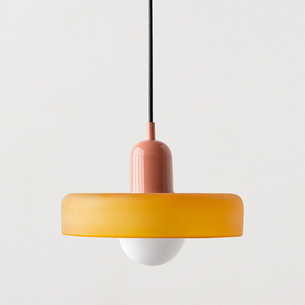 Suspension en verre coloré de style Bauhaus