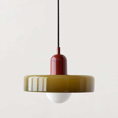 Coloured Glass Pendant Light Bauhaus Style