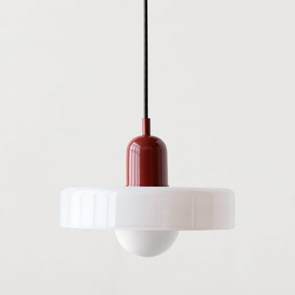 Coloured Glass Pendant Light Bauhaus Style
