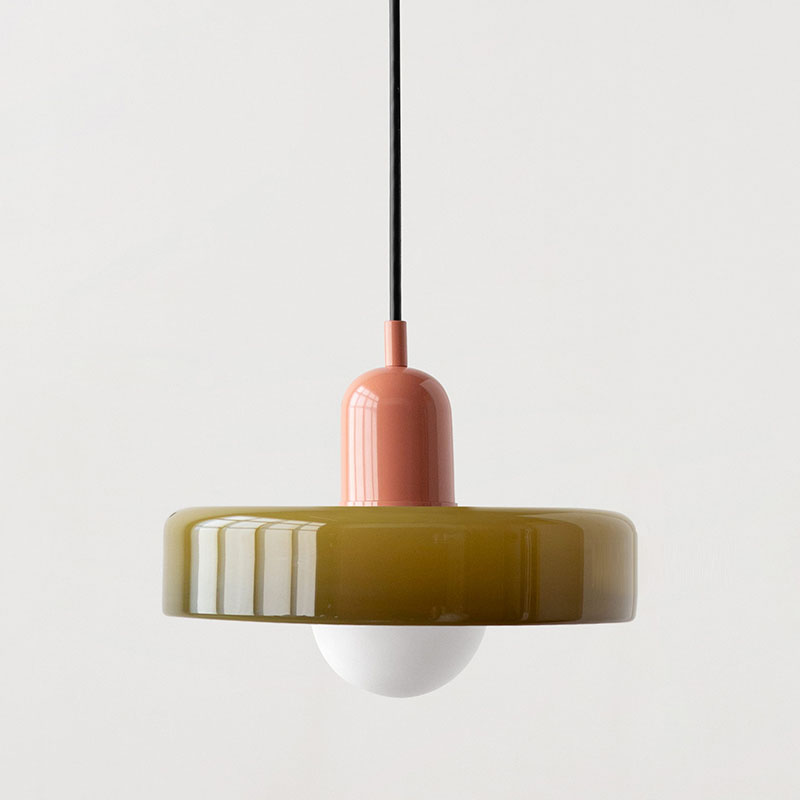 Suspension en verre coloré de style Bauhaus